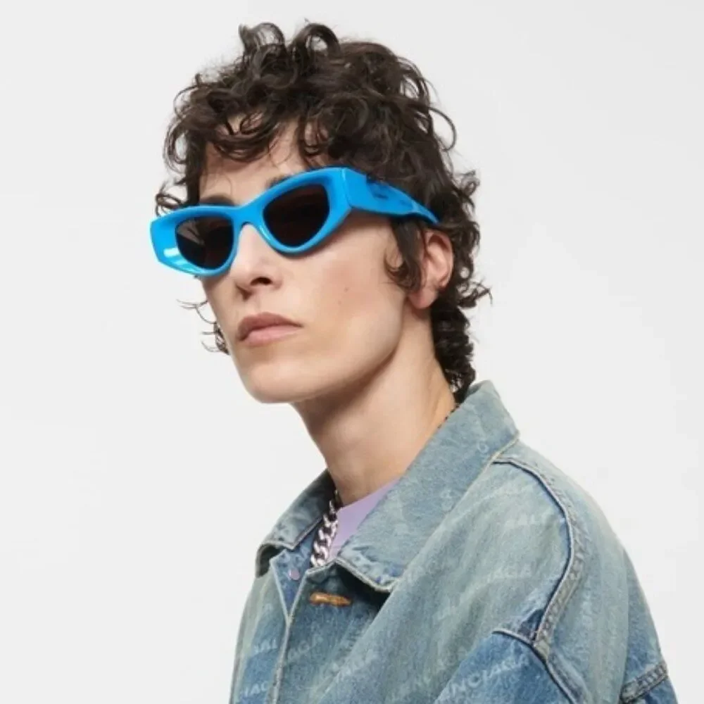 SALE! NEW Balenciaga BB0243S 004 Blue Grey Cat Eye Unisex Sunglasses